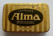 ancienne boîte PastillesALMA Labo. Fabris. Chambéry. vide. médicament pharmacie