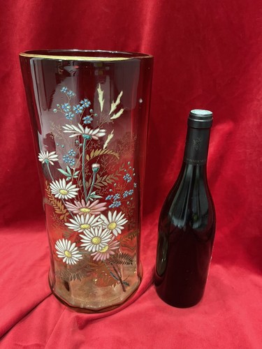 Enorme vase verre emaille - vase,