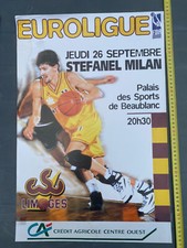 Affiche Basket CSP Limoges -  Stefanel Milan Euroligue années 90