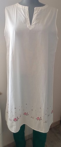 Robe blanche vintage coton - en,