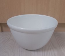 Ancien Grand Bol Saladier HBCM Creil & Montereau Faïence Épaisse Blanc Ø 22 Cm