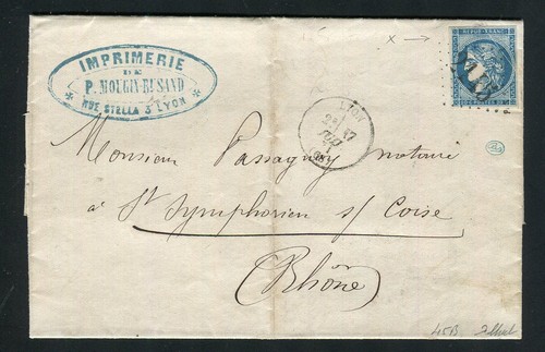 Rare lettre lyon - de, st