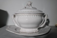 Vintage Grande soupière avec son plateau céramique de Niderviller n°173148