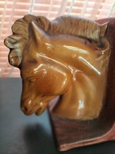 magnifique paire de serre livre céramique cheval /décoration vitrine Vallauris