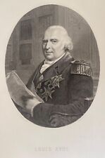 Louis XVIII (1755-1824) Roi de France par Sandoz gravure vers 1836