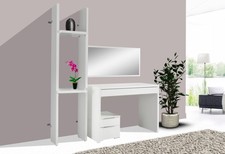 Coiffeuse Level Up 3 Pièces Blanche Avec Miroir