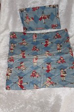 Couverture et taie d'oreiller avec poupées en tissu imprimé pour lit de Poupée