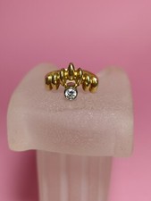 Bague Ancienne Égyptienne En Or 18 Carats Et Diamants De 0.20cts