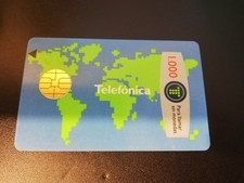 CARTE DE TELEPHONE D ESPAGNE MAP MONDE 1000PTAS  PUCE RONDE BULL LOT 403267