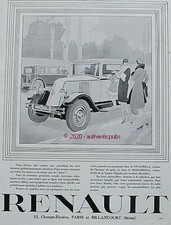 PUBLICITE RENAULT VOITURE VIVASTELLA MONASTELLA SIGNE RENE VINCENT DE 1929 AD