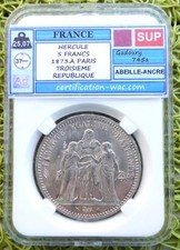 PIECE DE MONNAIE 5 Francs Hercule 1873 A Paris Argent Silver