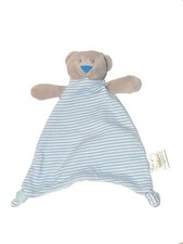 Doudou plat ours bleu rayures