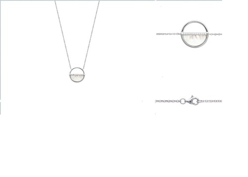 Collier cercle zirconium nacre - collier,