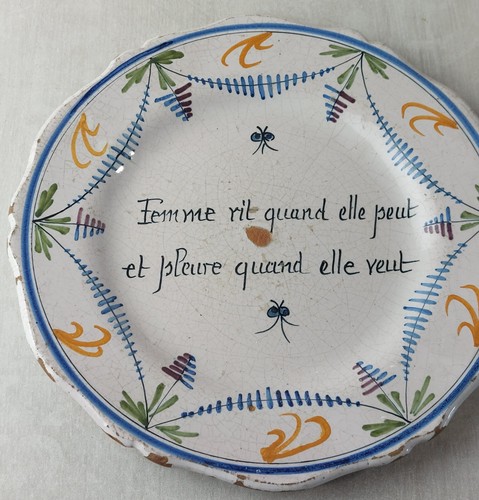 Ancienne assiette parlante en - parlante,,