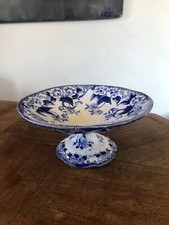 ANCIEN COMPOTIER EN FAÏENCE DE CREIL ET MONTEREAU décor FLORA  (n°1)