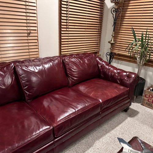 Henredon deep red - red, leather