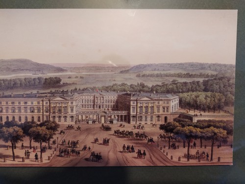 Gravure colorée palais des - colorée,