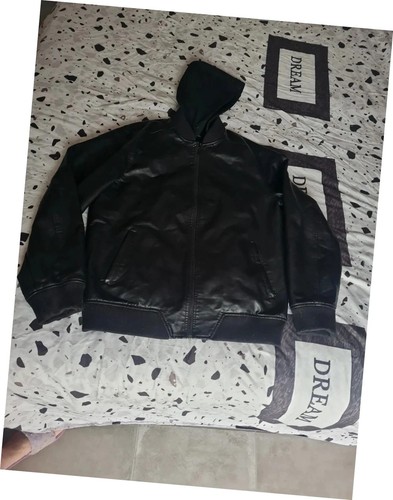 Blouson cuir noir - cuir,