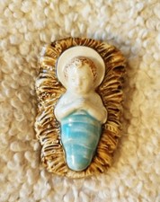 Ancien et Joli Santon Céramique Enfant Jésus - Crèche Noël - Estampillé (7 cm)