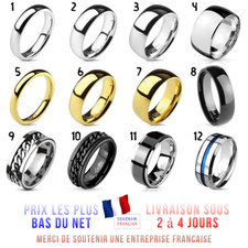 BAGUE ANNEAU DE FIANCAILLES ALLIANCE DE MARIAGE HOMME FEMME ADO ACIER PAS CHER
