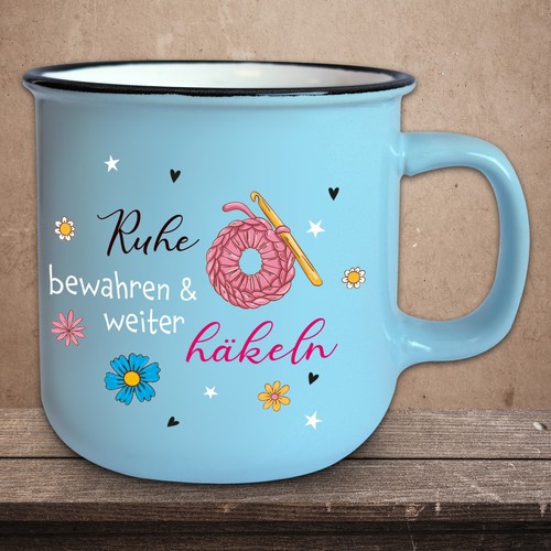 Vintage jumbo tasse bleu - jumbo,