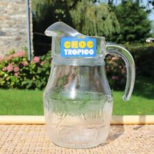 Pichet en verre publicitaire Choc Tropico vintage 20 cm