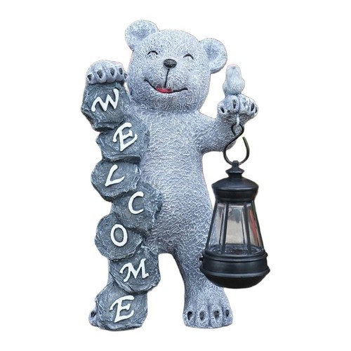 Lampe jardin avec statue - de,