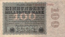 billet  ALLEMAGNE 100 millionen   Mark  - Berlin 22 aout 1923  circulé