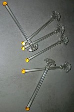 6 touilleurs cocktail en verre   étoile