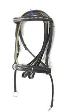 Nouvelle bride Cook Crossover Bitless en cuir véritable avec chaîne en diaman...