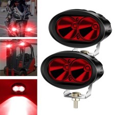 2PCS Feux Additionnels Moto Rouge20W Phare LED Moto Avant Ronde Phare de Trav...