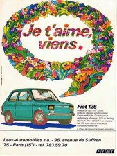 Catalogue Feuillet Fiat 126 1973 France