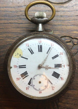 REGULATEUR 65mm-Cadran Triple Horaire en acier noirci vers 1930-Etat fonctionnel