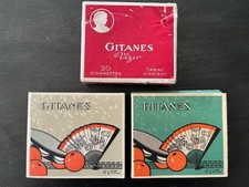 Lot de 3 paquets Cigarettes Gitanes. Années 40. Giot et Vizir. Collection. Vides