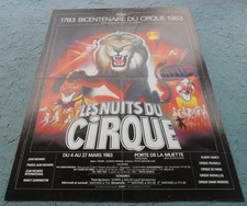 Vintage Poster Affiche Nuits du Cirque Bicentenaire  Porte de la Muette Paris