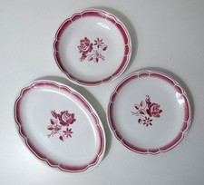 3 anciens plats de grand-mère FB Digoin creux ovale et à tarte ou gateau vintage
