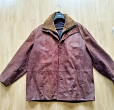 Veste 3/4 parka OAKWOOD marron homme cuir épais luxe T  58/60 XXL  comme neuf