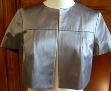 Veste courte boléro marque 123 satinée gris mauve 40~mariage/soirée/cocktail