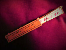 RUBAN ancien INITIALES EP tissées en FIL ROUGE MARQUAGE LINGE - MERCERIE 