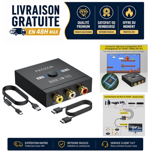 Convertisseur rca vers - vers, hdmi