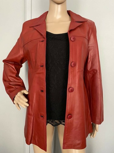 Veste en cuir - rouge, 4