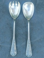 Couverts à Salade Louis  XV Marly ,Deetjen,  Métal Argenté , Ancien .