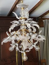 Lustre en Cristal et laiton Murano fin XIXème début XXème