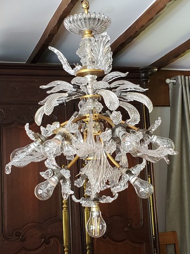 Lustre cristal laiton - lustre, et