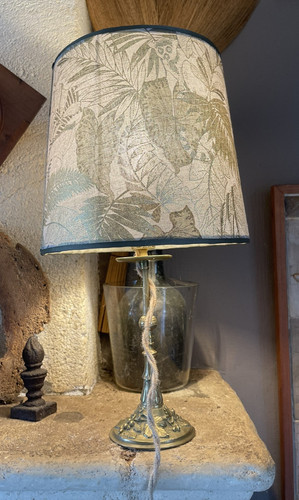 Lampe bronze vignes et - -,