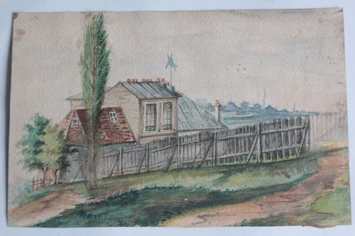 Aquarelle originale maison - aquarelle,
