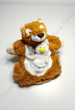 Doudou Plat/Marionnette Écureuil Et Chouette Marron Blanc Crème  Histoire D'ours