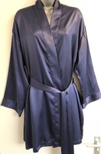 Robe de couverture manches longues en satin bleu Victoria's Secret taille unique
