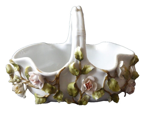 Panier fleurs porcelaine - panier,
