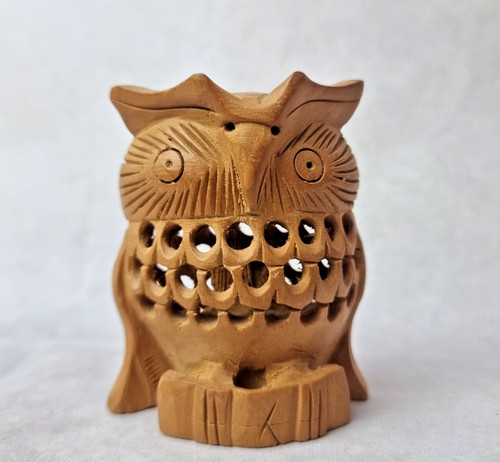 Chouette bois sculptée à - en,